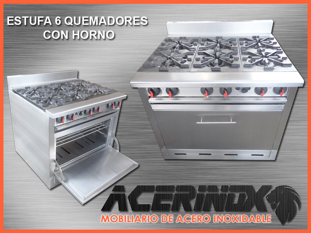 <span style="font-weight: bold;">ESTUFA DE SEIS QUEMADORES CON HORNO</span> 