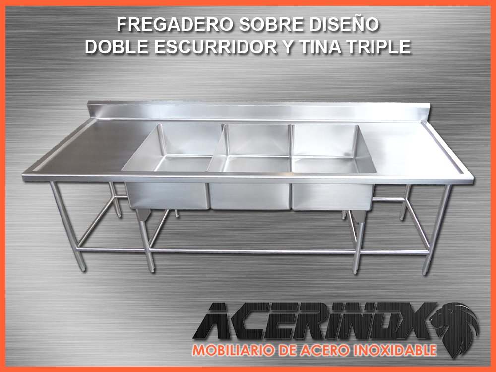 <span style="font-weight: bold;">FREGADERO DOBLE ESCURRIDOR Y TINA TRIPLE</span>